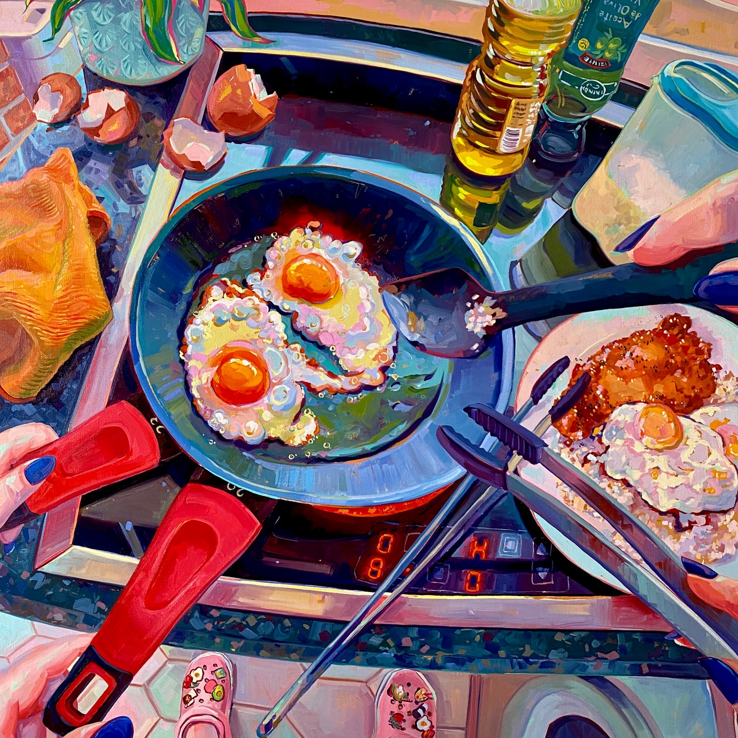 Fast Food - Original Oil Painting