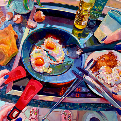 Comida rápida - Pintura al óleo original