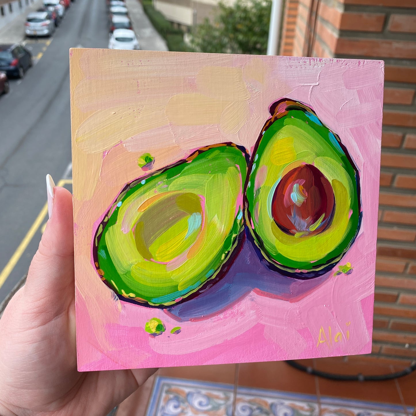 Round avocados - Original Oil Painting