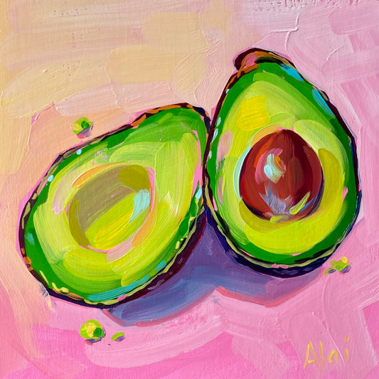 Round avocados - Original Oil Painting