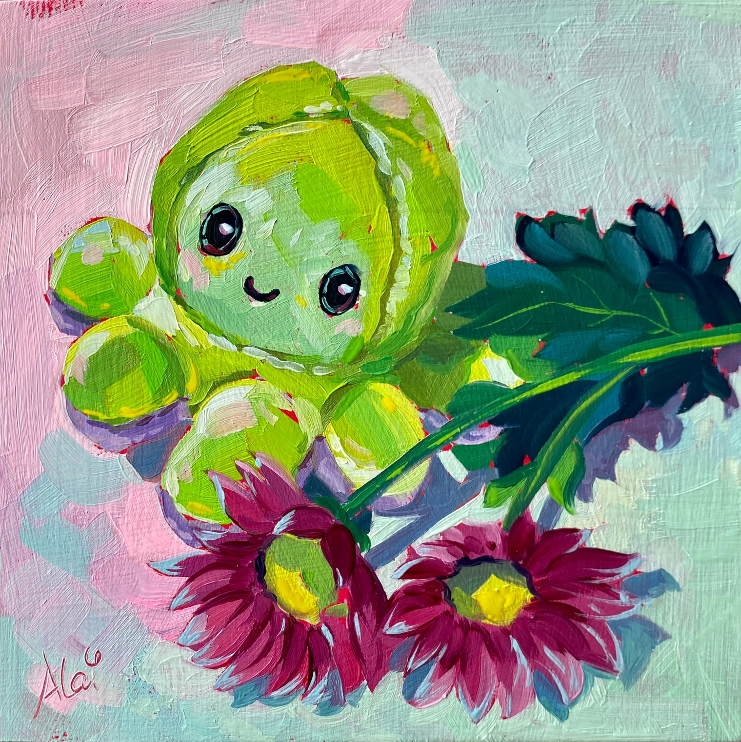 Octoplushie's gift - Original Oil Painting