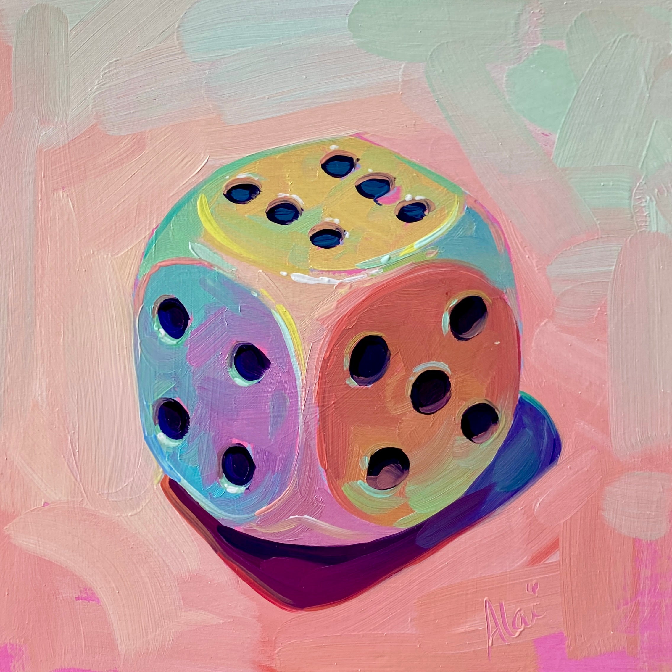 Lucky dice Original Oil Painting AlaiGanuza