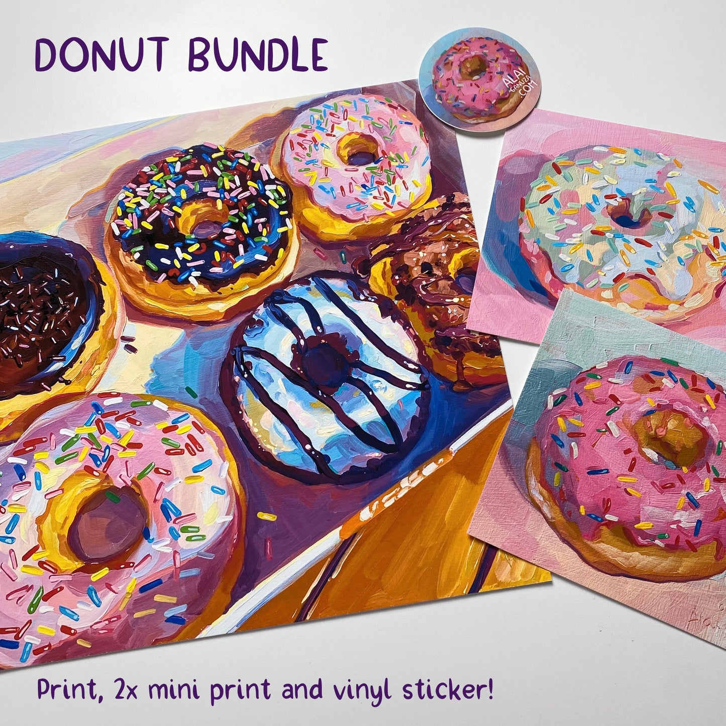 Six Pack Bundle - Oil painting Prints + Sticker Set