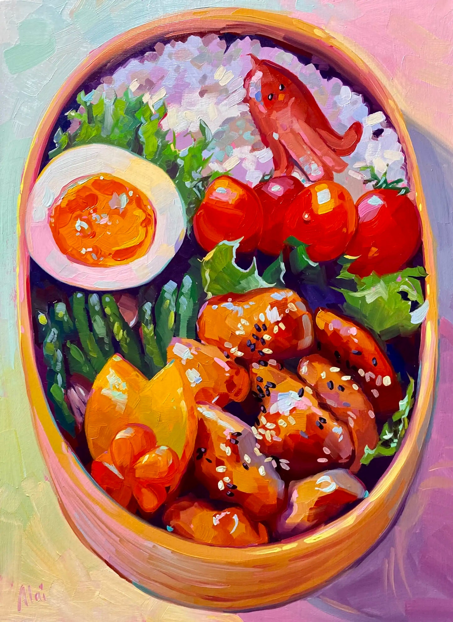 Bento Box: Custom Still Life Food Oil Painting