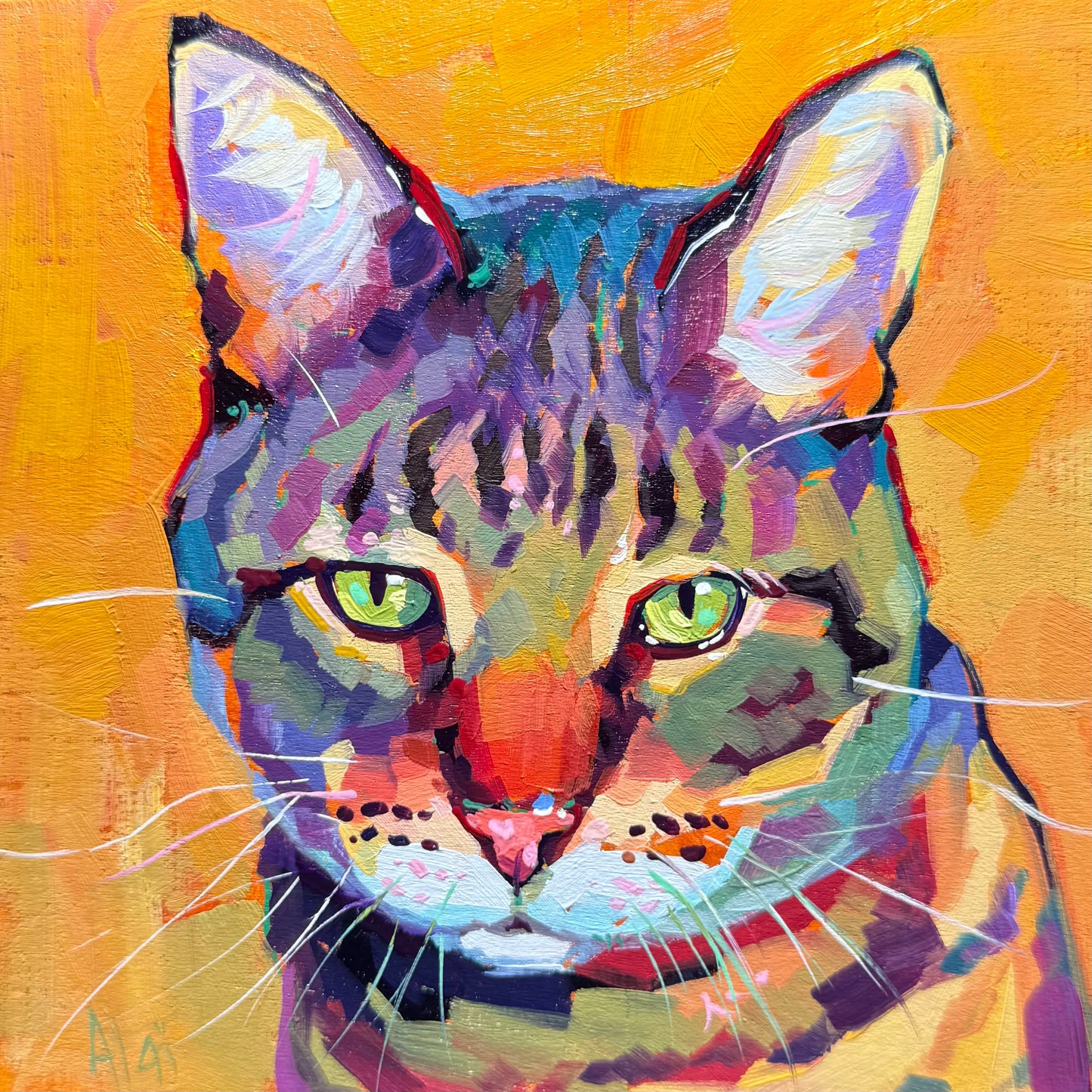 The Three Ms: Custom Trio of Cat Oil Portraits