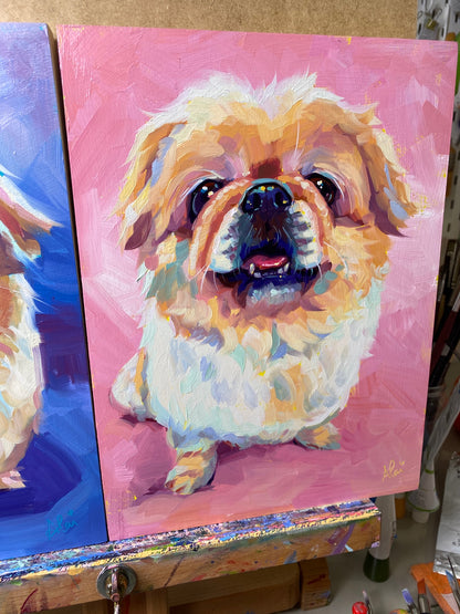 Elvee: Custom Pet Portrait Painting Commission
