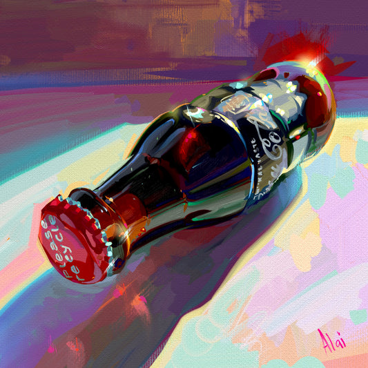 Coca Cola bottle - Oil painting Print