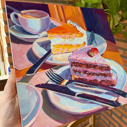 Pastel para dos - Pintura al óleo original