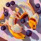 Bananas and blackberries - Original Oil Painting