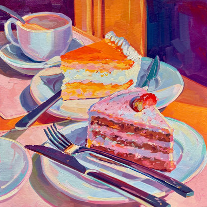 Pastel para dos - Pintura al óleo original