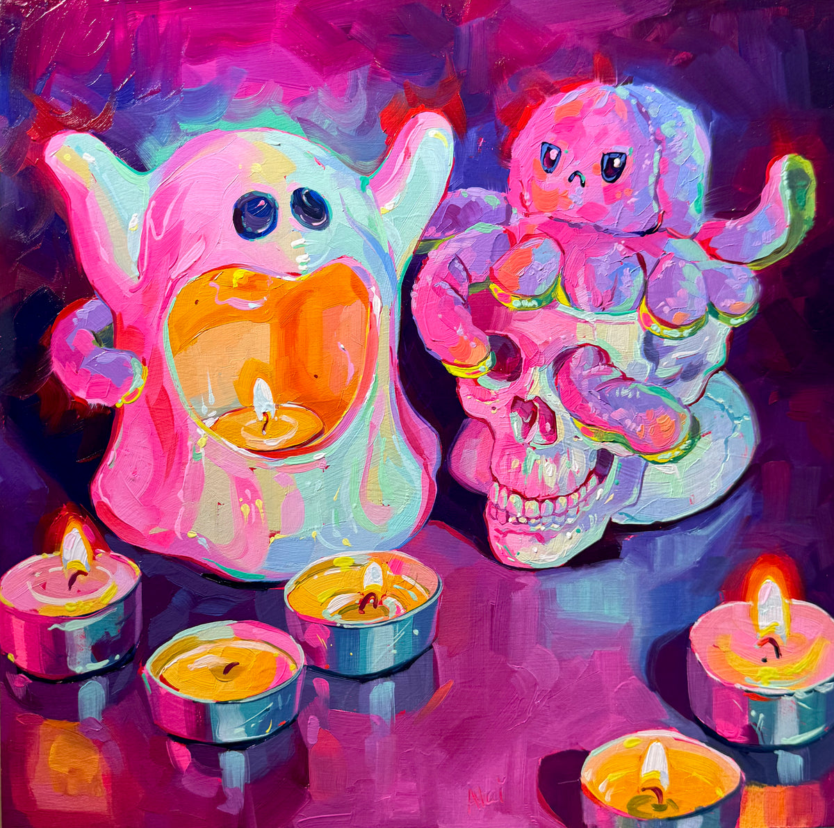 original oil painiting titles possessed in which the halloween print is based
