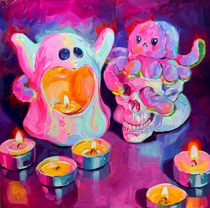original oil painiting titles possessed in which the halloween print is based