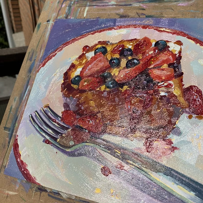 Pastel de bayas - Pintura al óleo original