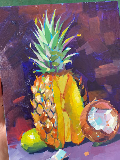 Estudio tropical - Pintura al óleo original