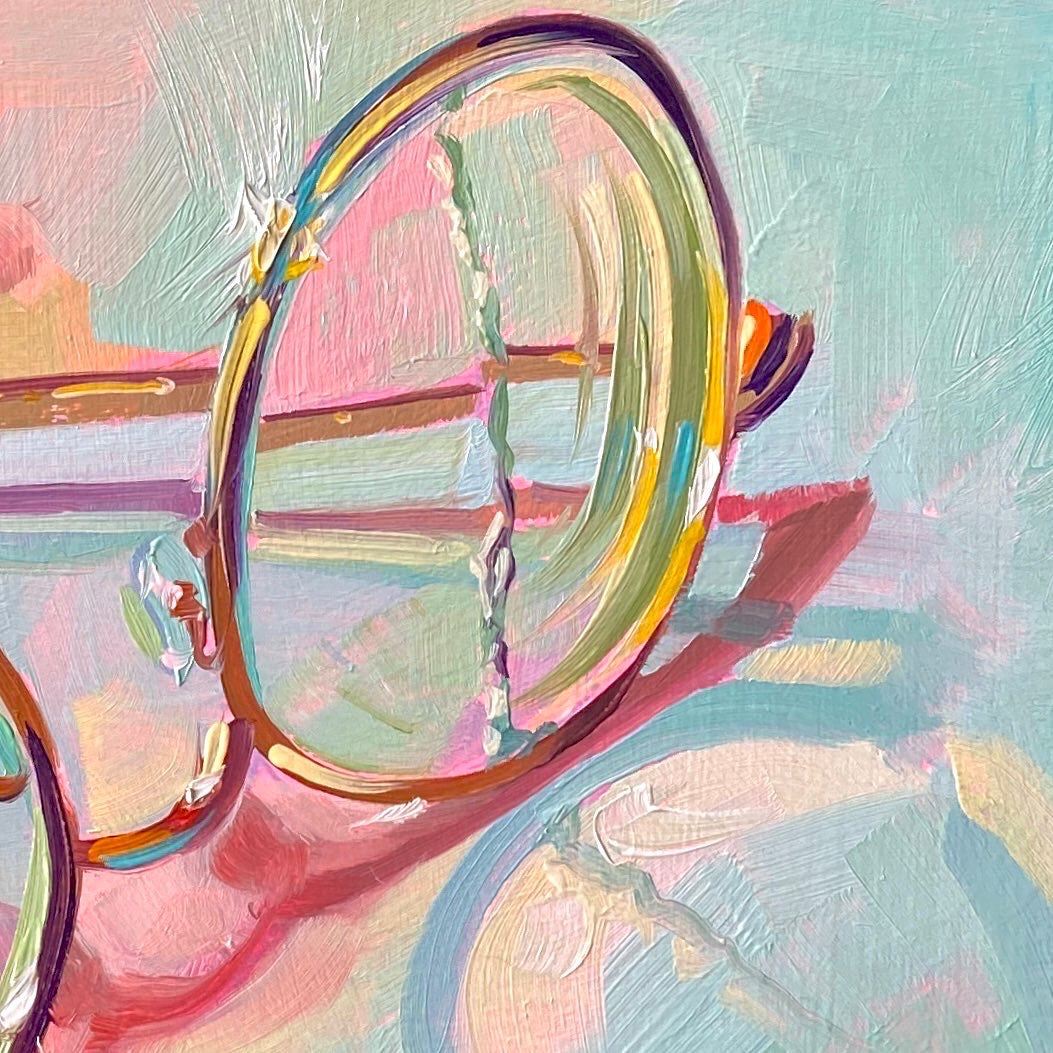 Broken Glasses - Original Oil Painting - Everyday Life Art - 8 inches