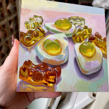 Gomitas Haribo Doradas - Pintura al Óleo