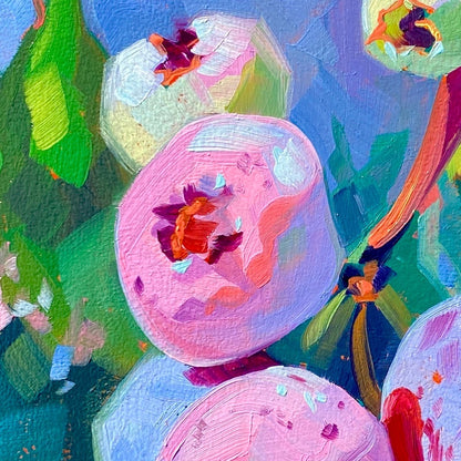 Definitely Not Blueberries - Original Oil Painting - Botanical Art - 6 inches