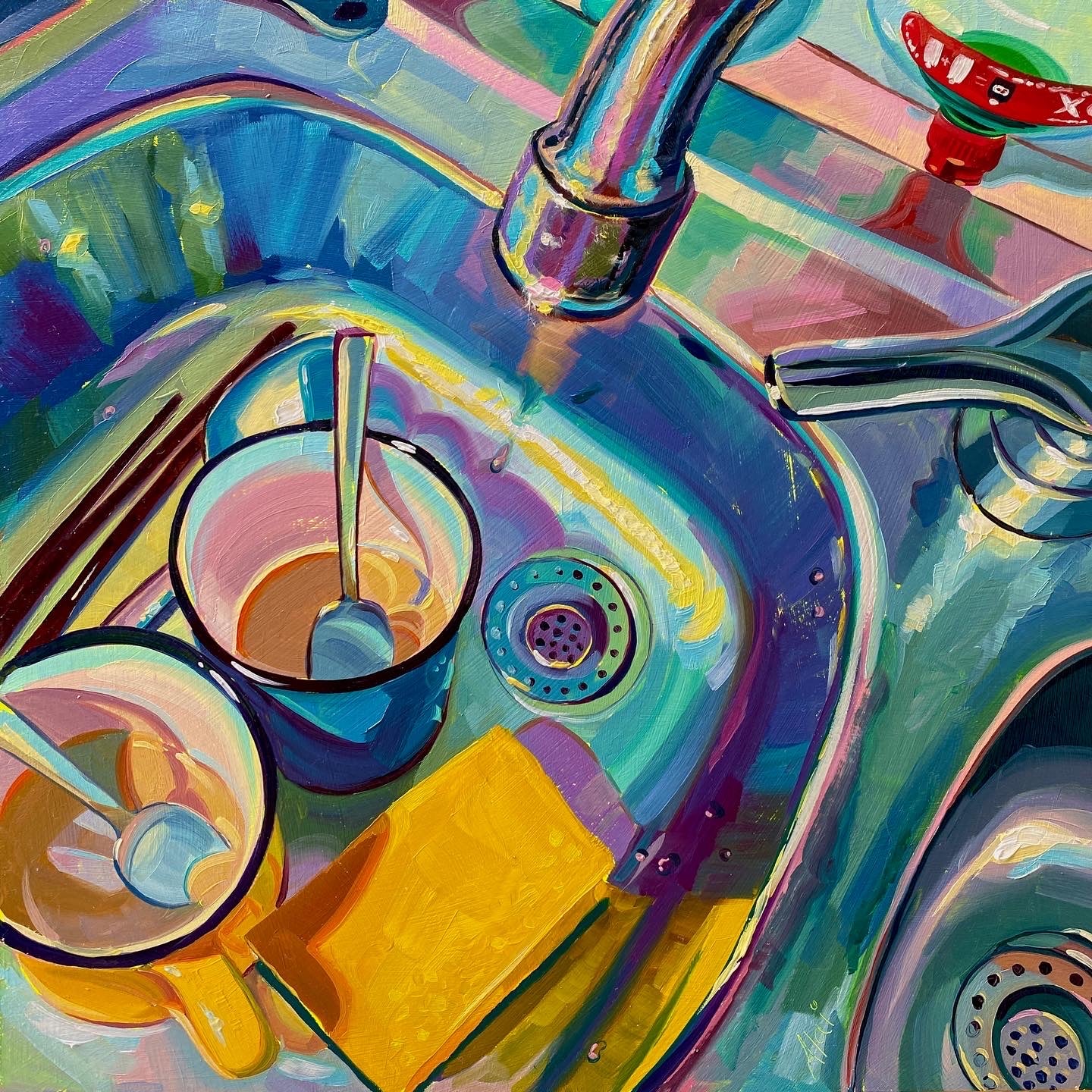 Kitchen sink VII - Oil painting Print