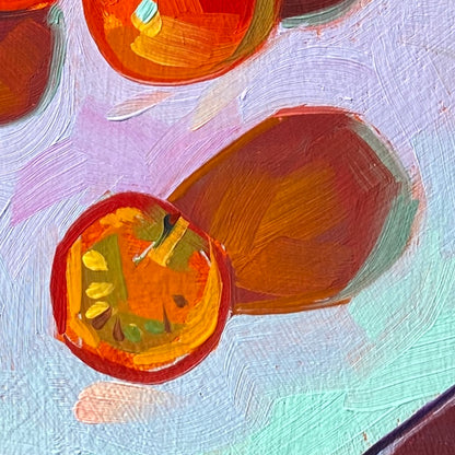 Tomato Family - Original Oil Painting - Kitchen Art - 9 inches