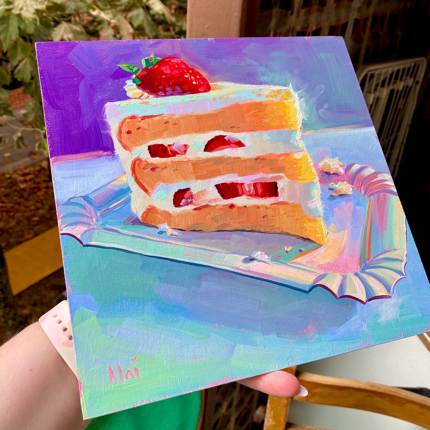 Cuadro al Óleo Tarta de Fresa II