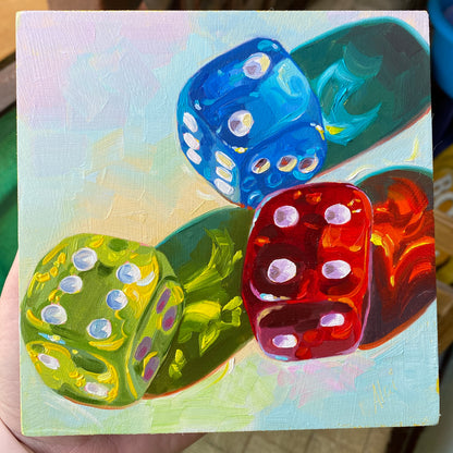 Pintura al óleo de dados II