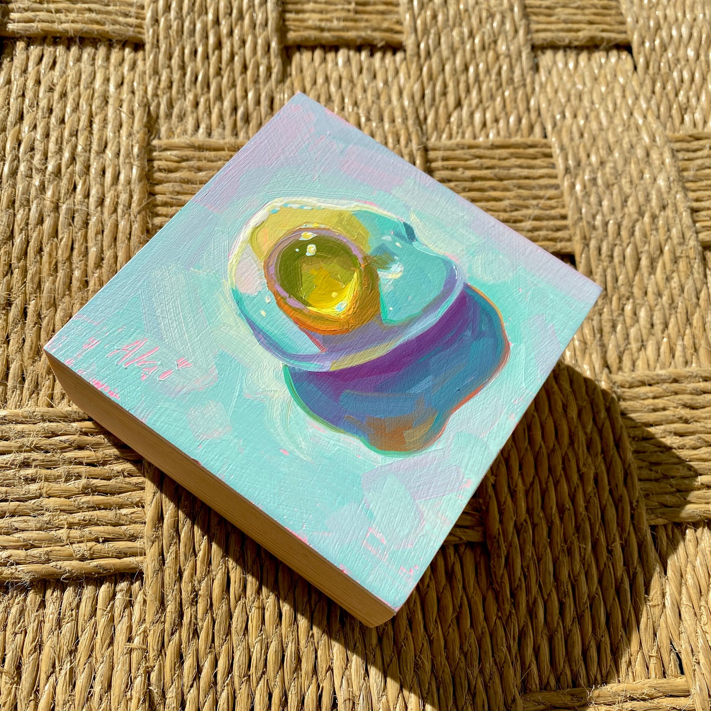 Haribo Egg - Original Oil Painting - Gummy Candy Art - 4 inches