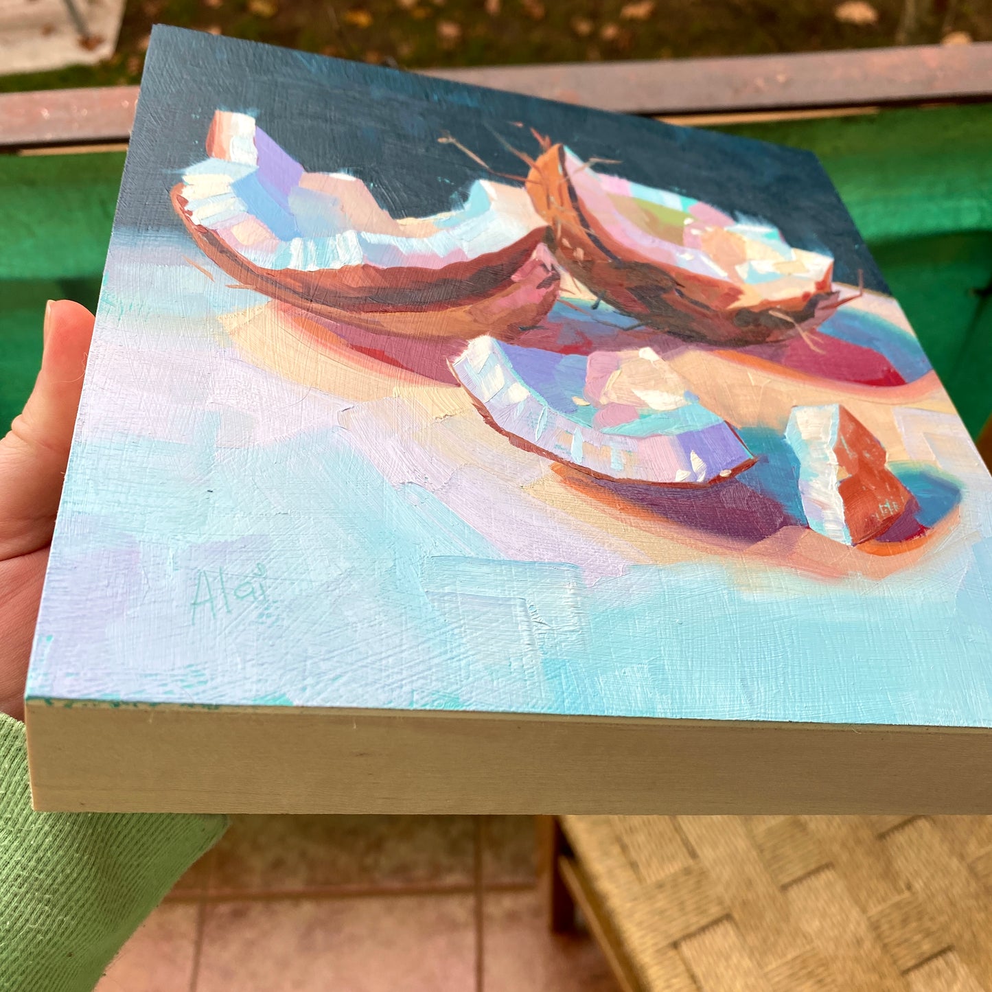 Pintura al óleo de coco