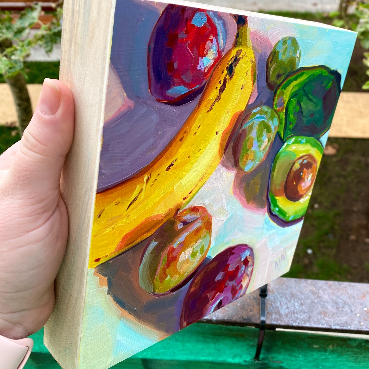 Pintura al óleo de mezcla de frutas