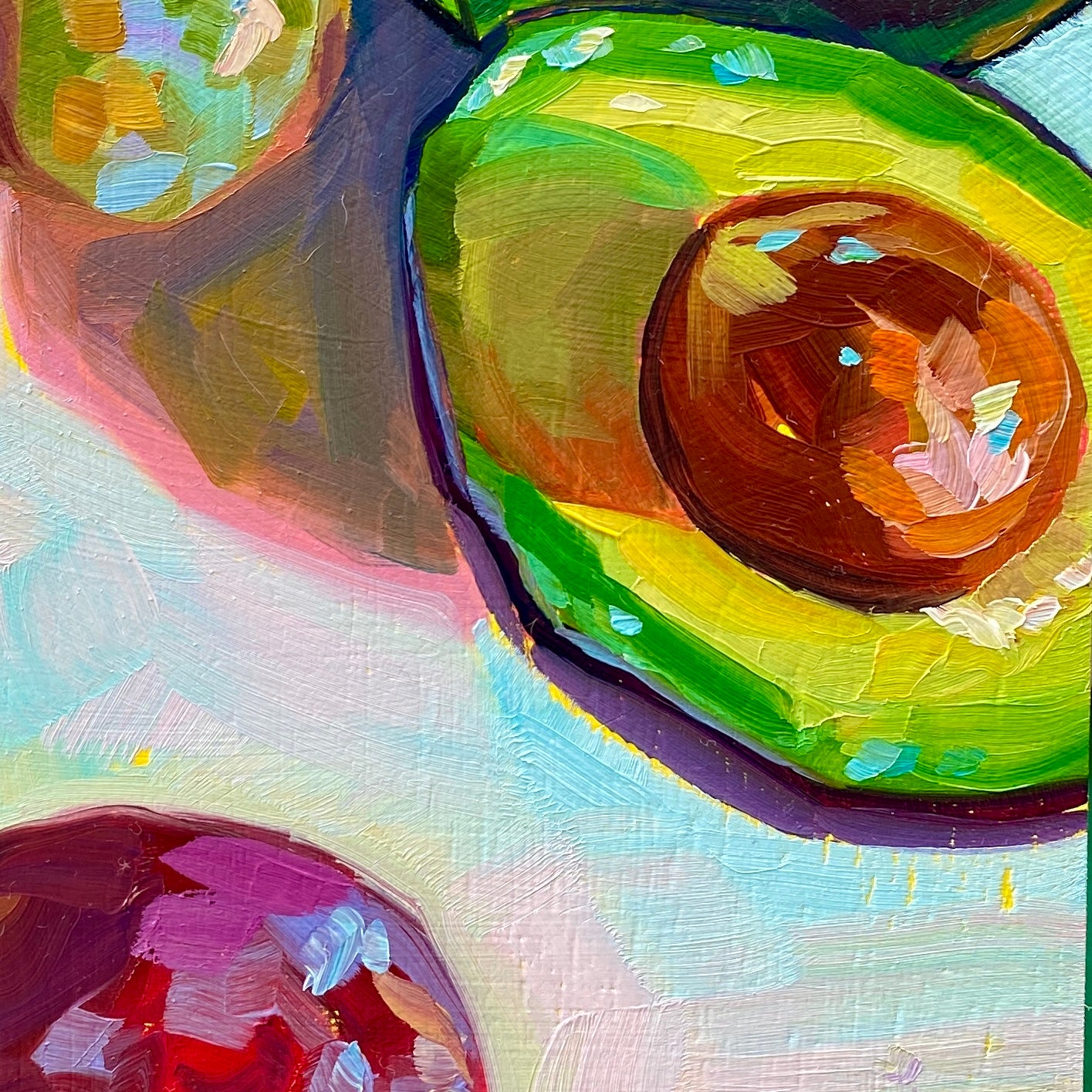 Pintura al óleo de mezcla de frutas