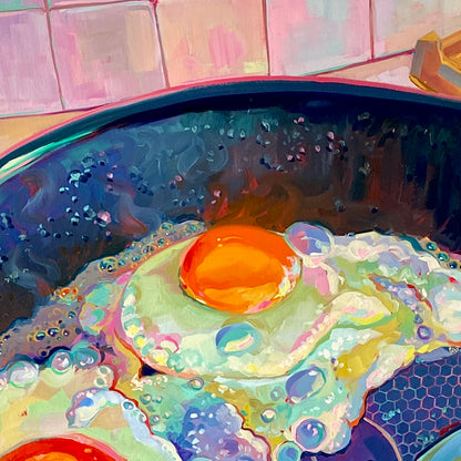 Pretty big eggs - Pintura Original al Óleo