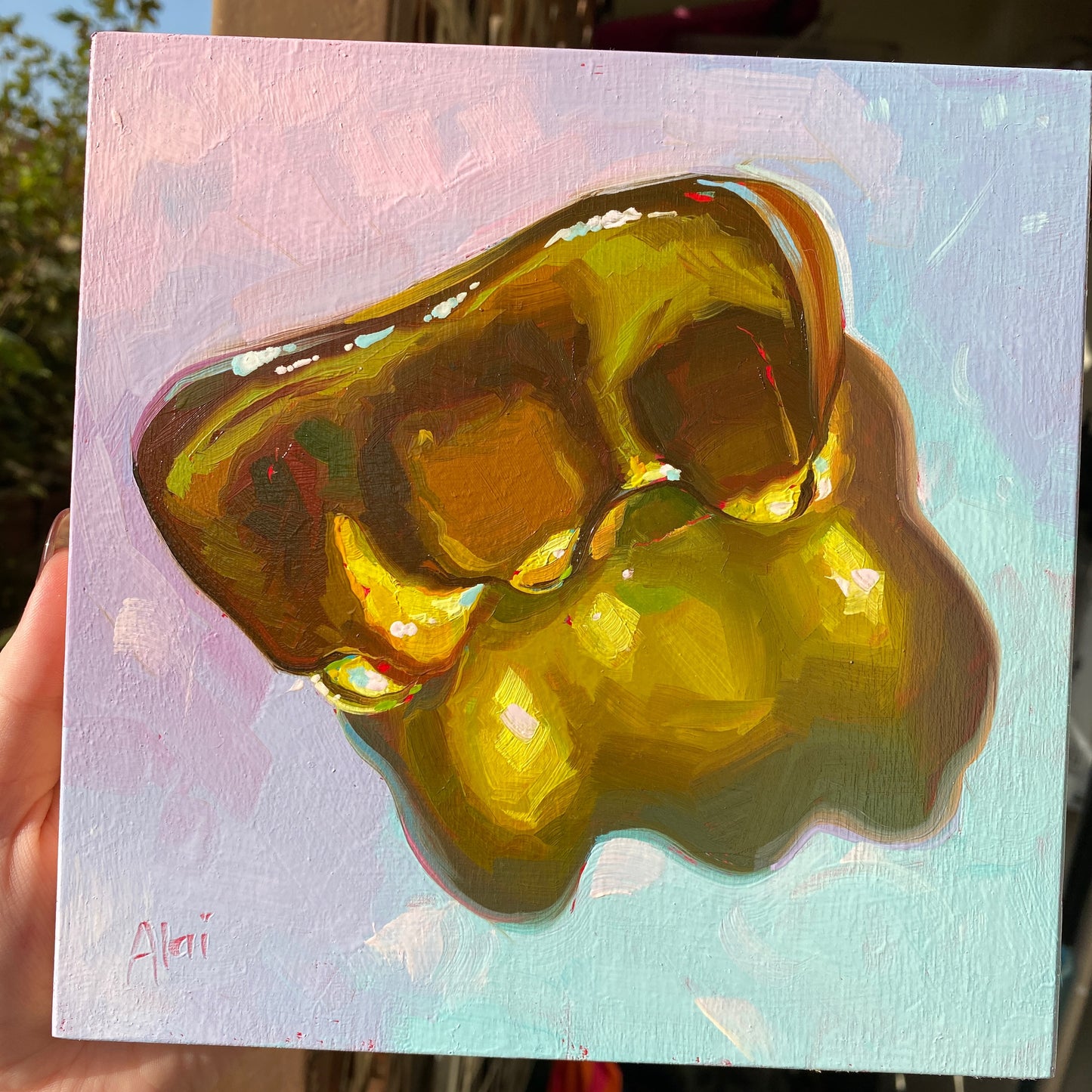 Sweet Life: Yellow - Original Oil Painting - Gummy Bear Art - 8 inches