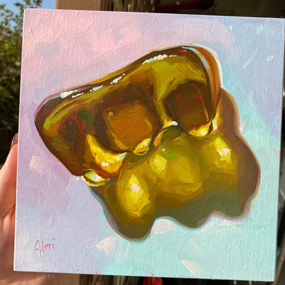 Sweet Life: Yellow - Original Oil Painting - Gummy Bear Art - 8 inches
