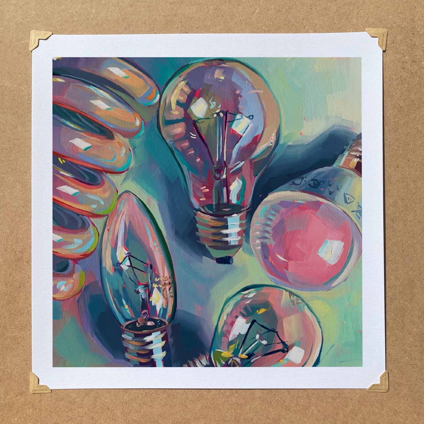 Lightbulbs - Oil painting Print
