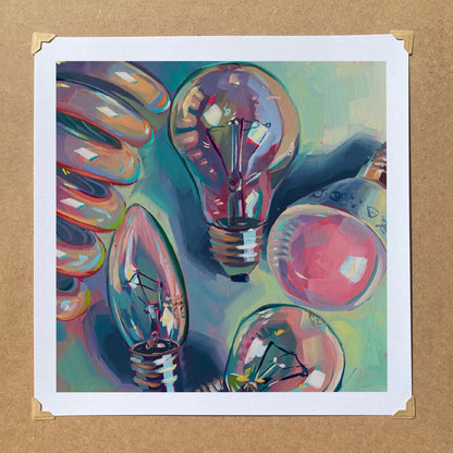 Lightbulbs - Oil painting Print