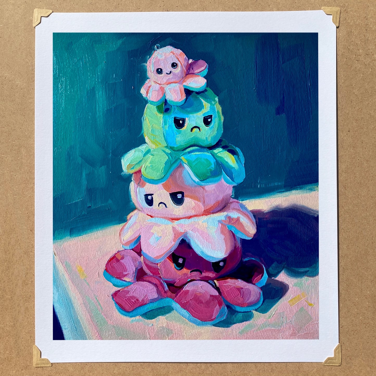 Tower of sad octopus - Oil painting Print