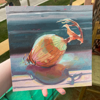 Pintura al óleo de bolas de cebolla