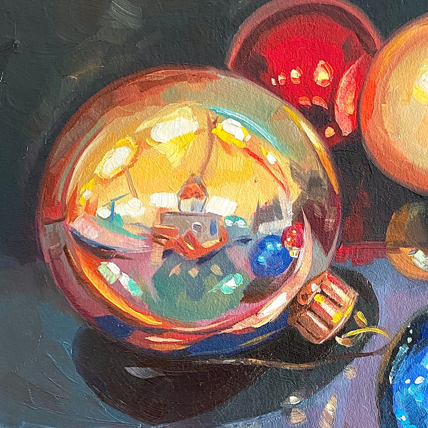 Bolas de Navidad Pintura al Óleo