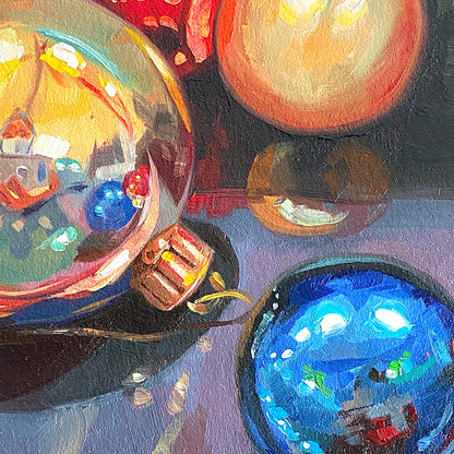 Bolas de Navidad Pintura al Óleo