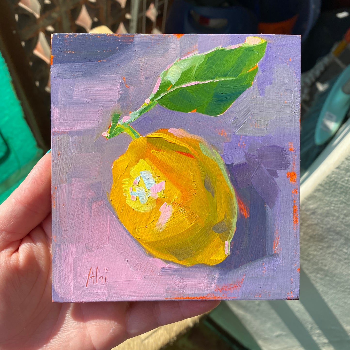 Pintura al óleo de limón