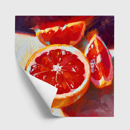 Glowing grapefruits - Oil painting Print
