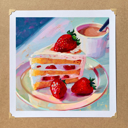 Strawberry shortcake - Oil painting Print