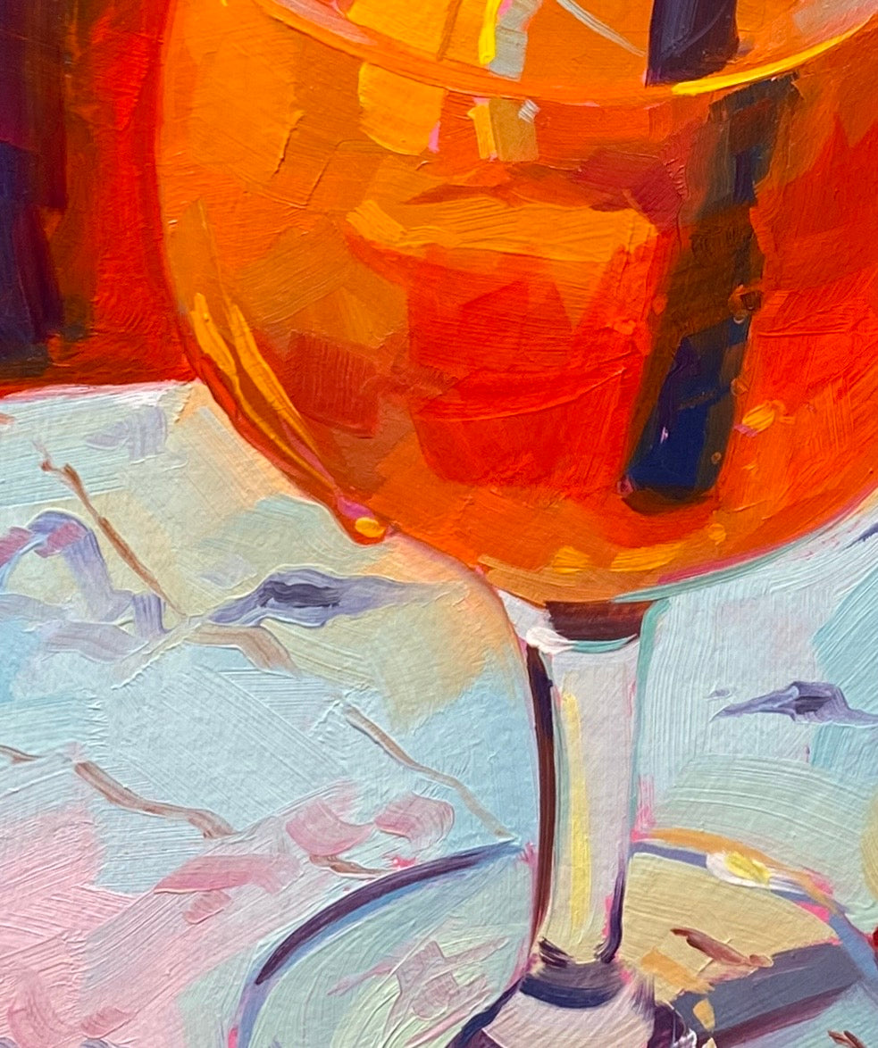 Fire and Straw - Original Oil Painting - Cocktail Art - 8x10 inches