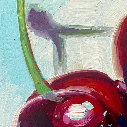 Pintura al óleo de cerezas sexy