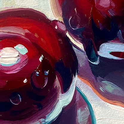 Pintura al óleo de cerezas sexy