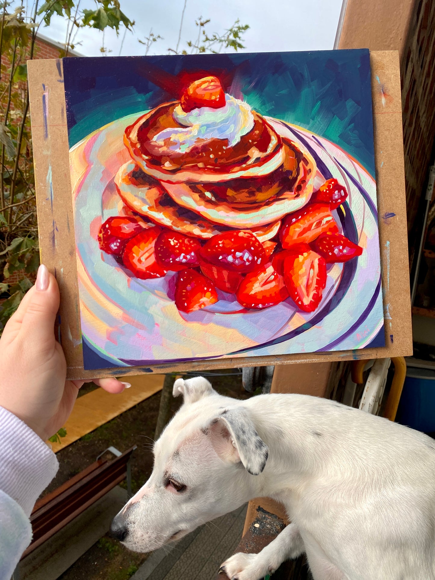 Panqueques y fresas II - Cuadro original