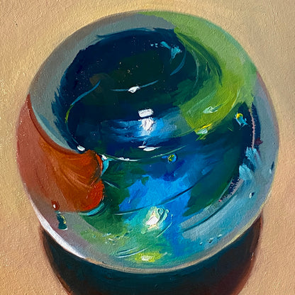 Little big marble - Original Oil Painting - 12x12 inches