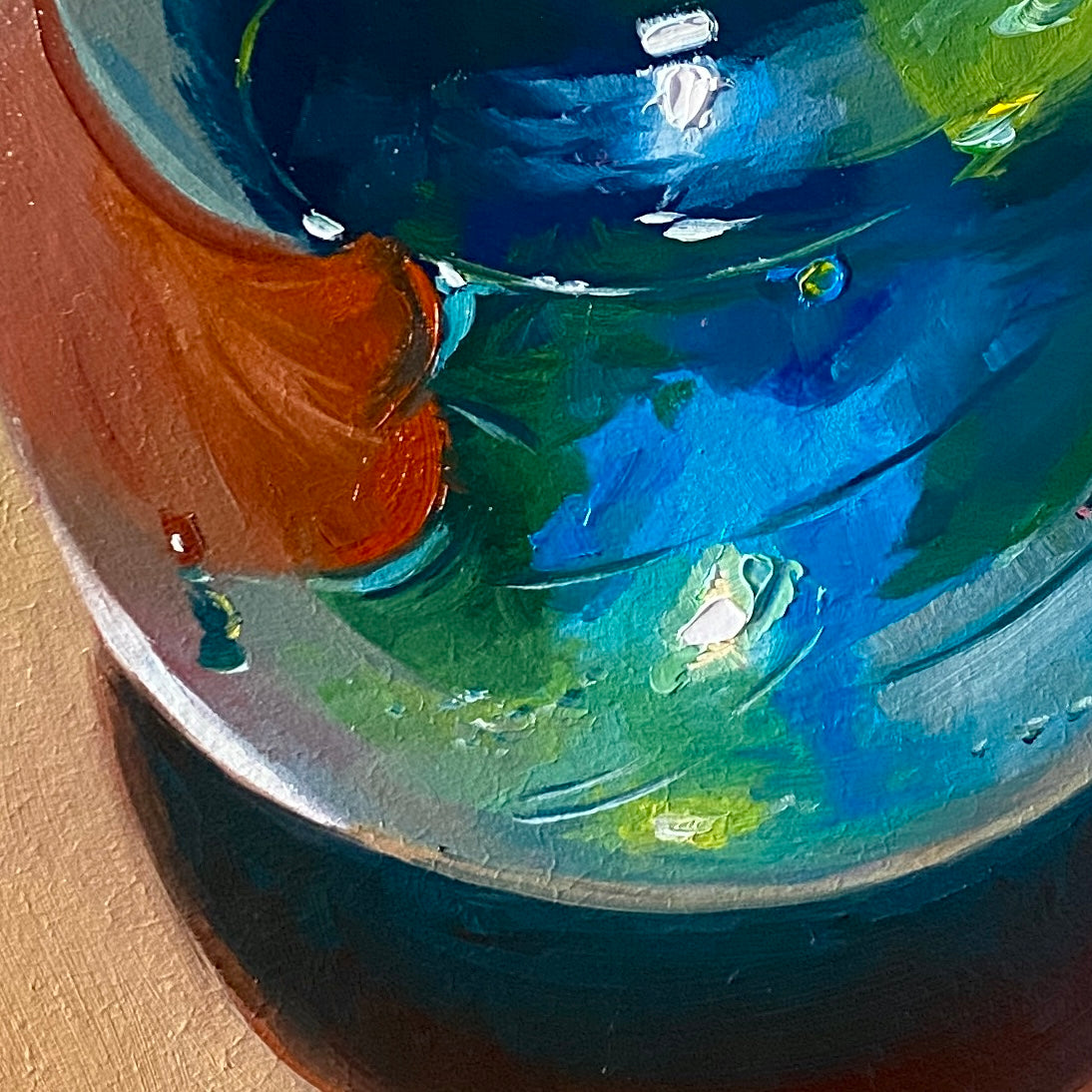 Little big marble - Original Oil Painting - 12x12 inches