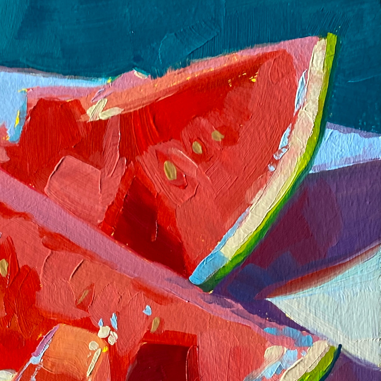 Pintura al óleo Sandía azul