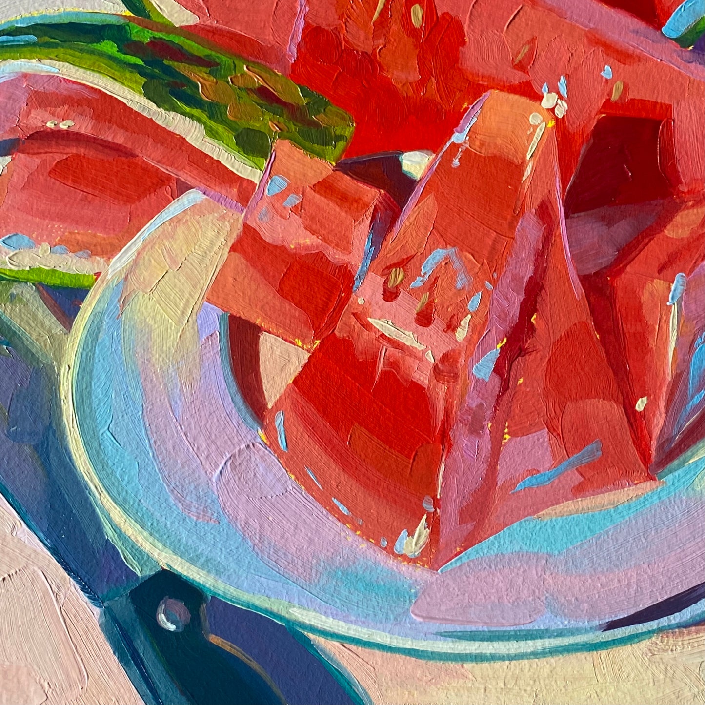 Pintura al óleo Sandía azul