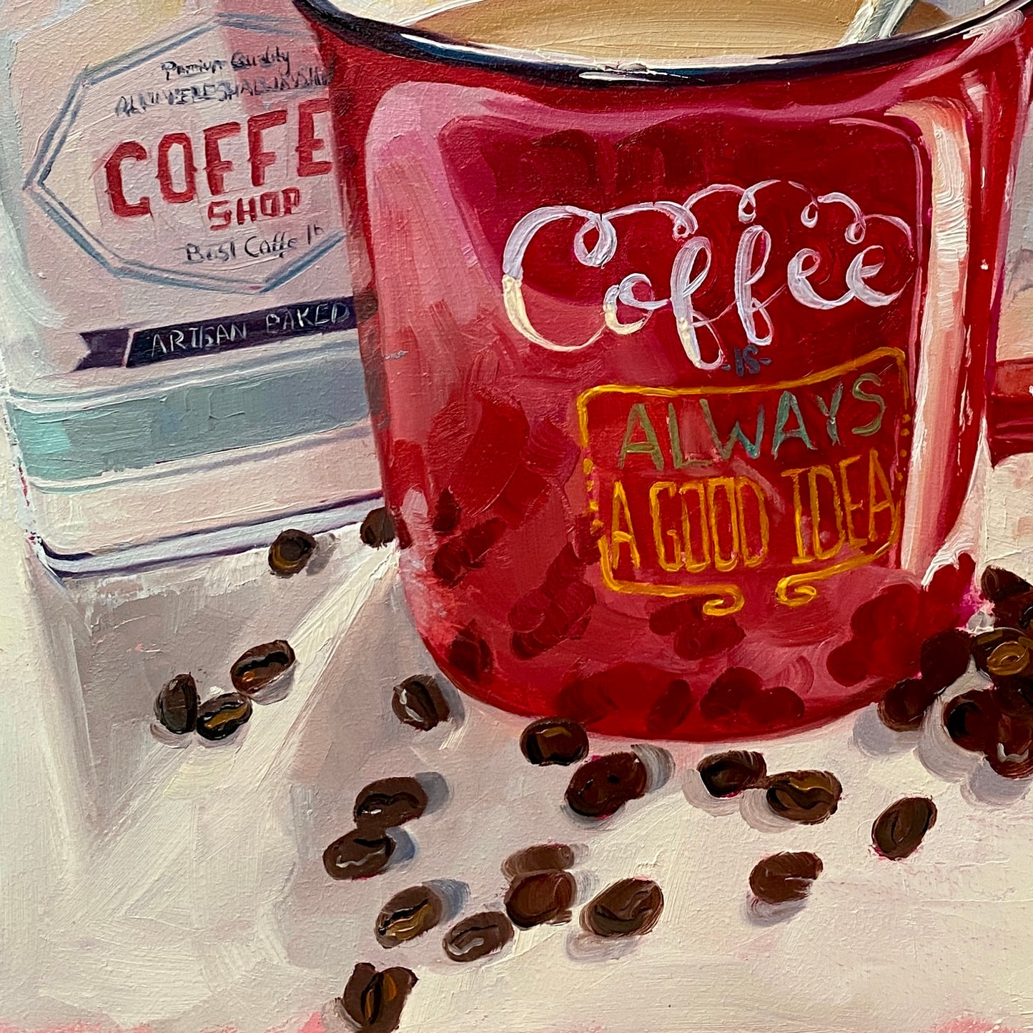 Pintura al óleo de café